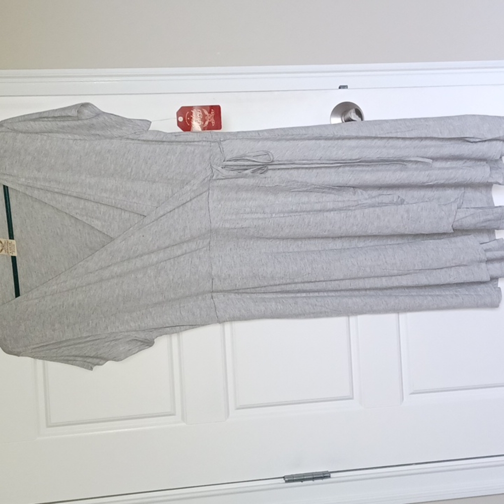 Faded glory wrap gray dress, L